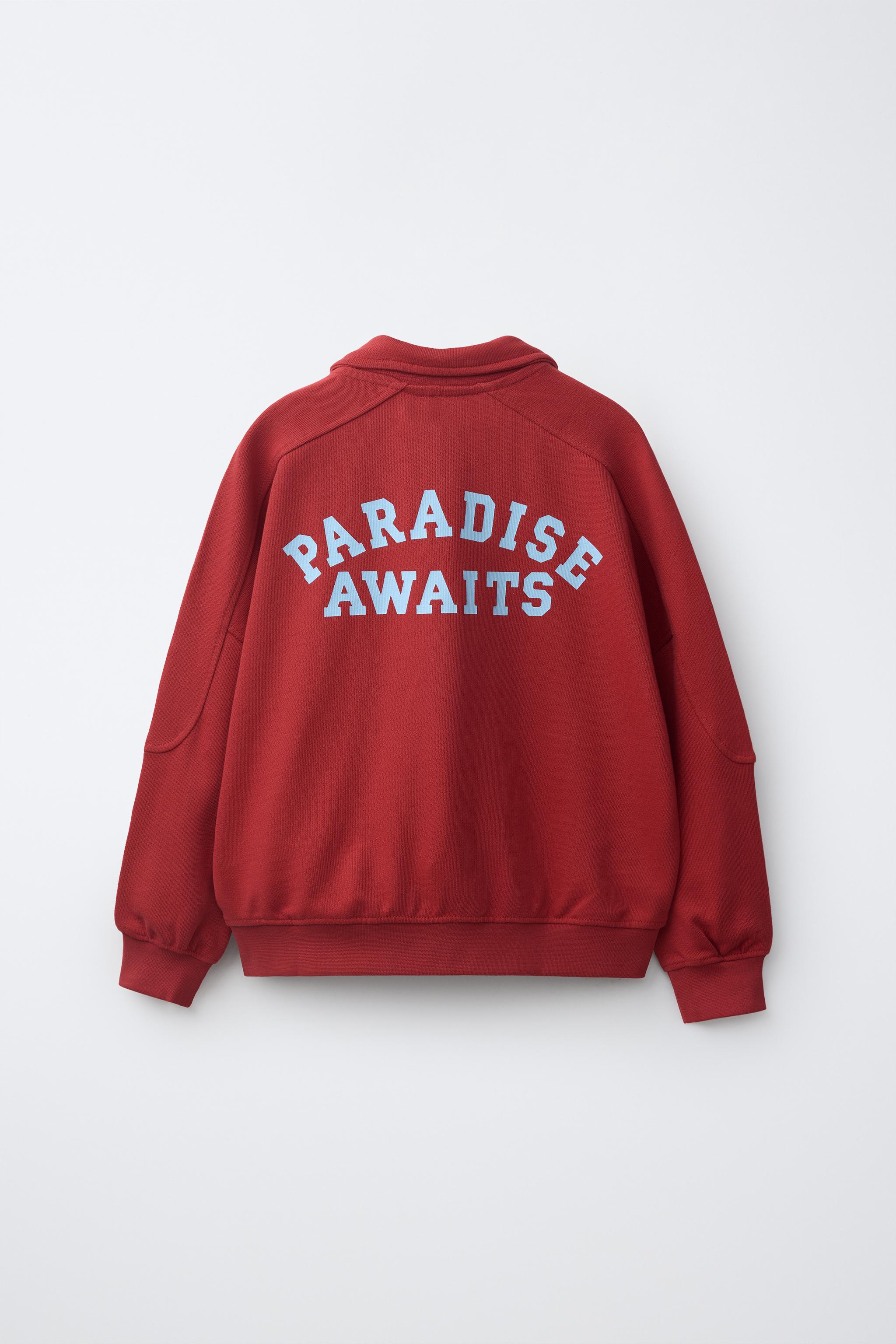 TEXT PRINT POLO SWEATSHIRT
