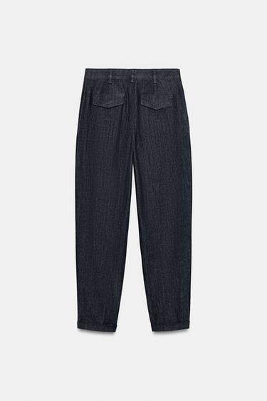 TURN-UP HEM CHINO TROUSERS - Indigo by Zara - Image 7