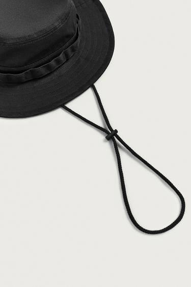 WIDE BRIM BUCKET HAT — Black 2