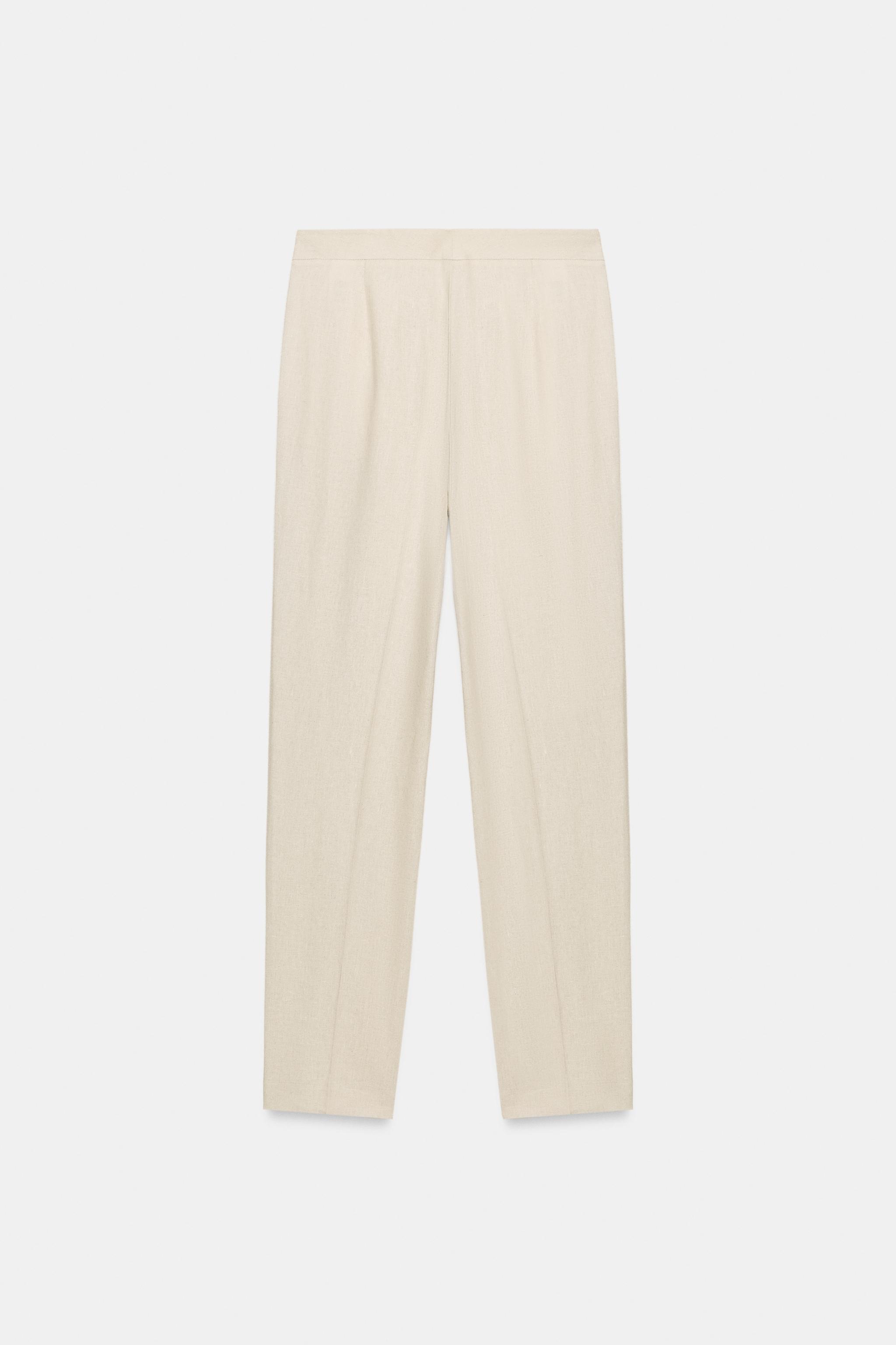 SLIM FIT LINEN PANTS