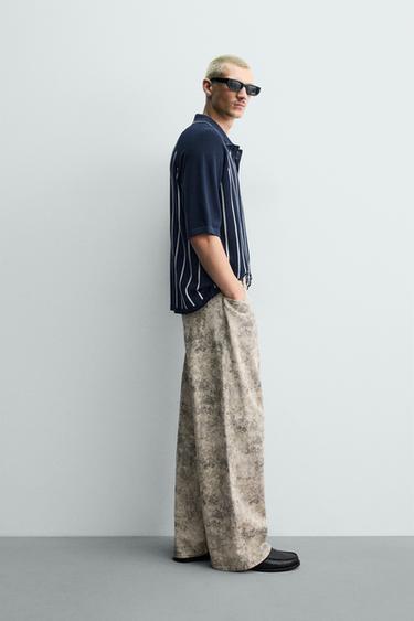 POLO EN MAILLE RAYÉ AVEC BRODERIE ET PIÈCE - Bleu encre de Zara - Image 3