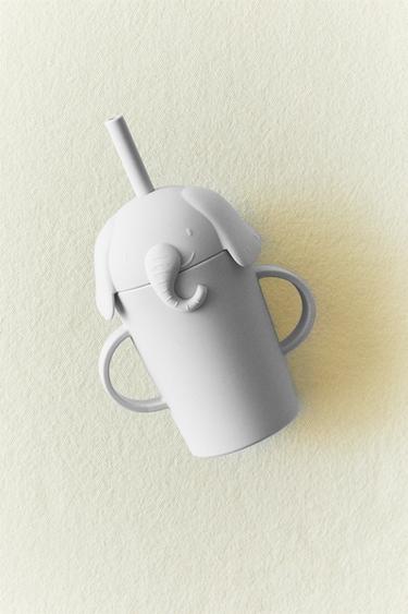 CHILDREN'S ELEPHANT TUMBLER WITH STRAW - Greyish by Zara - Image 5