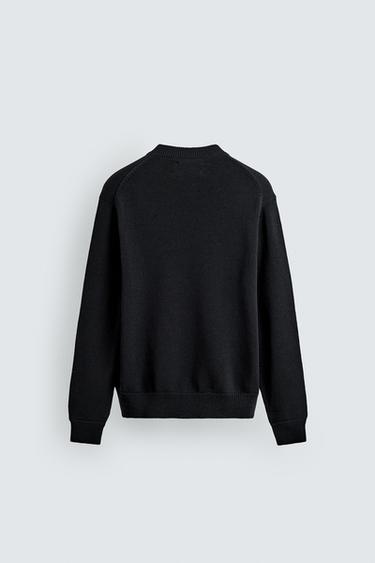 PULL REGULAR FIT EN COTON - Bleu marine foncé de Zara - Image 7
