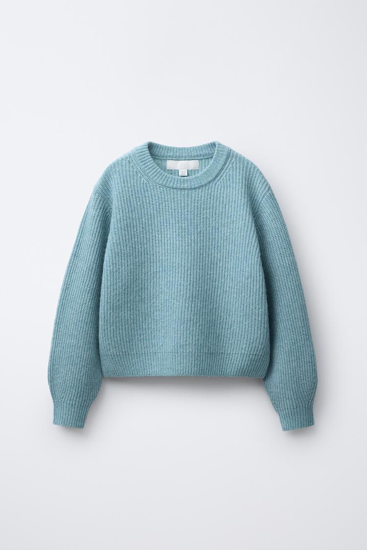 PURL KNIT SWEATER Blue Grey ZARA India