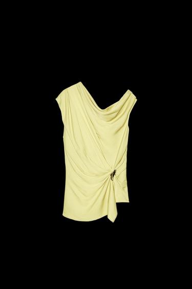 SATIN ASYMMETRIC TOP - Vanilla by Zara - Image 0