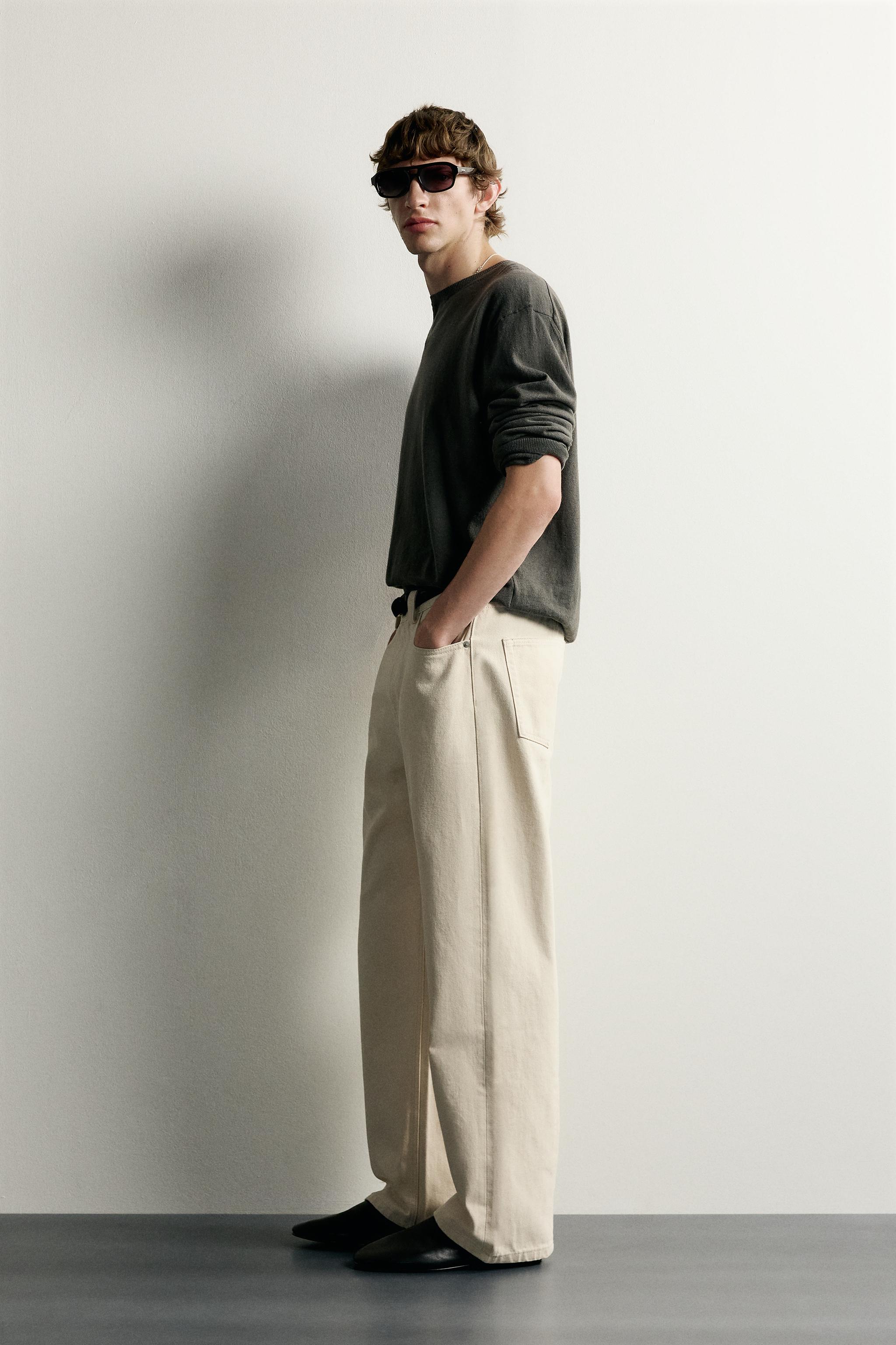 Мужские джинсы Zara SEAM DETAIL LOOSE FIT PANTS — фото 4