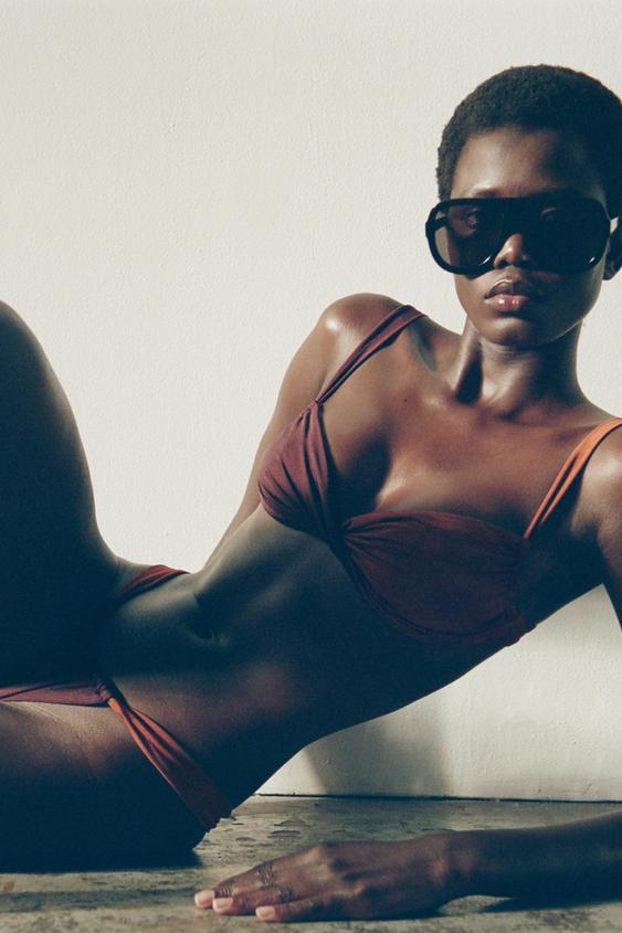 COMBINED SIDE RUCHED BIKINI TOP