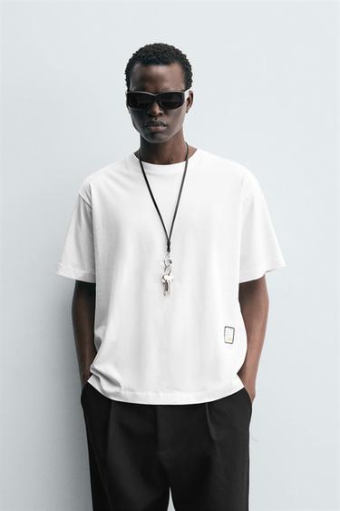 CONTRAST PATCH T-SHIRT - White by Zara - Image 1