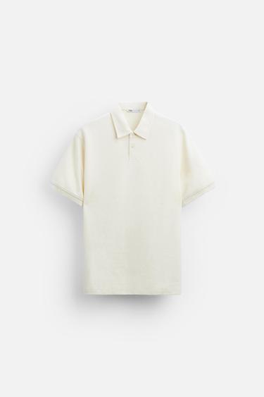 TEXTURED POLO SHIRT - Oyster-white by Zara
