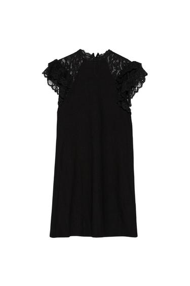 CONTRASTING LACE DRESS