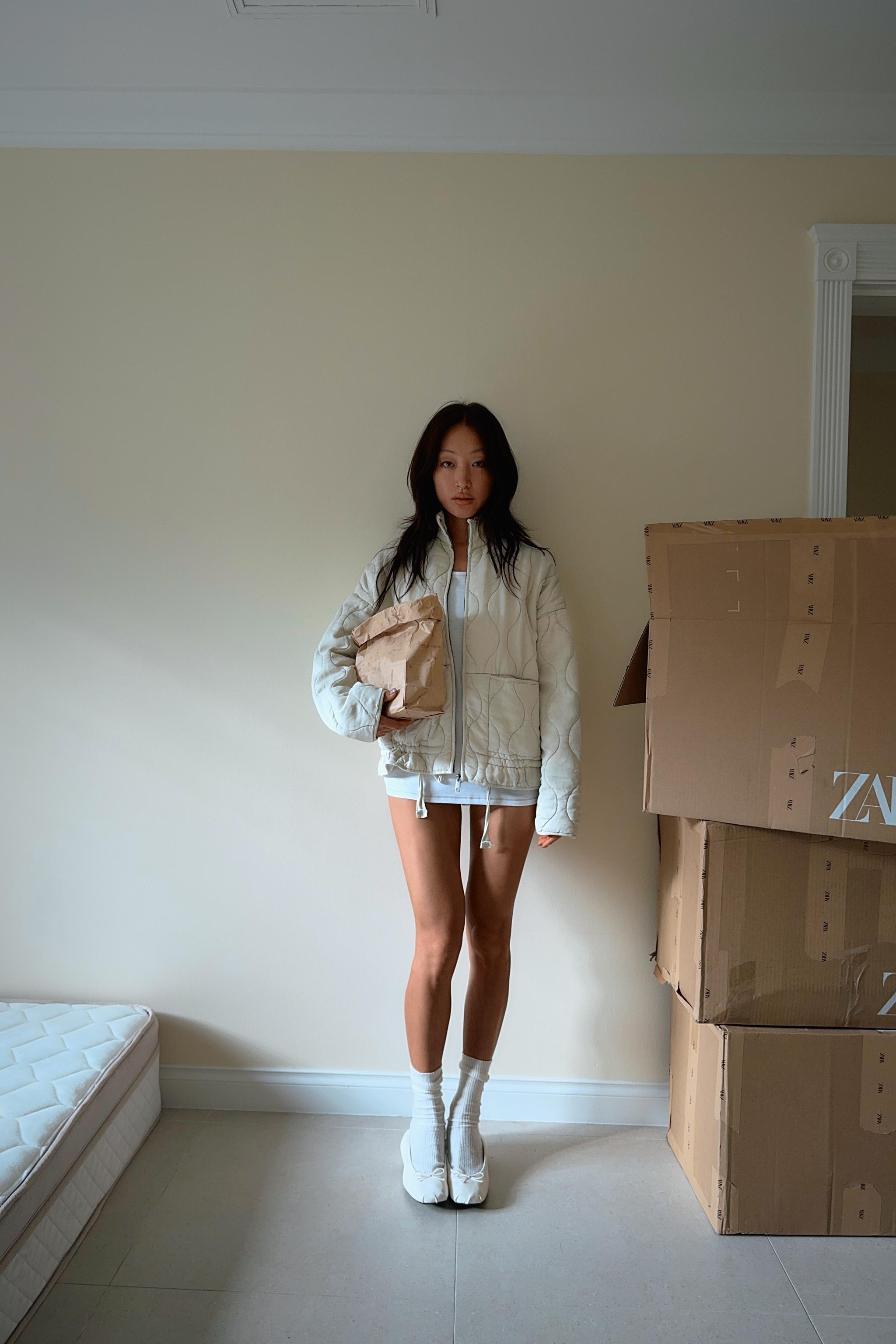 QUILTED JACKET ZW COLLECTION - Ecru | ZARA United States