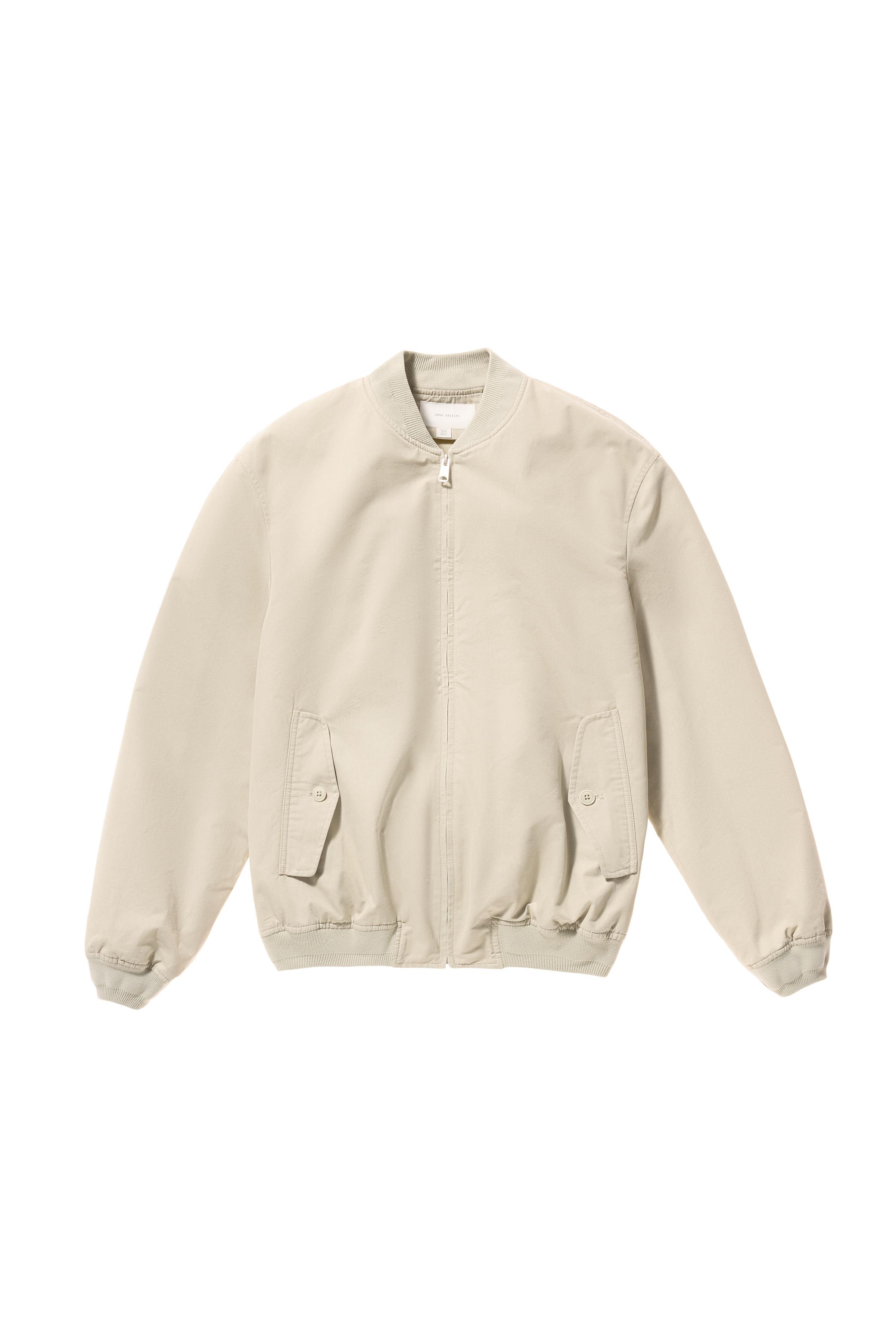 REGULAR FIT BOMBER JACKET - White / Gray | ZARA United States