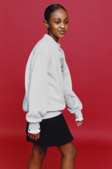 BEAR PRINT SWEATSHIRT - Grey marl by Zara