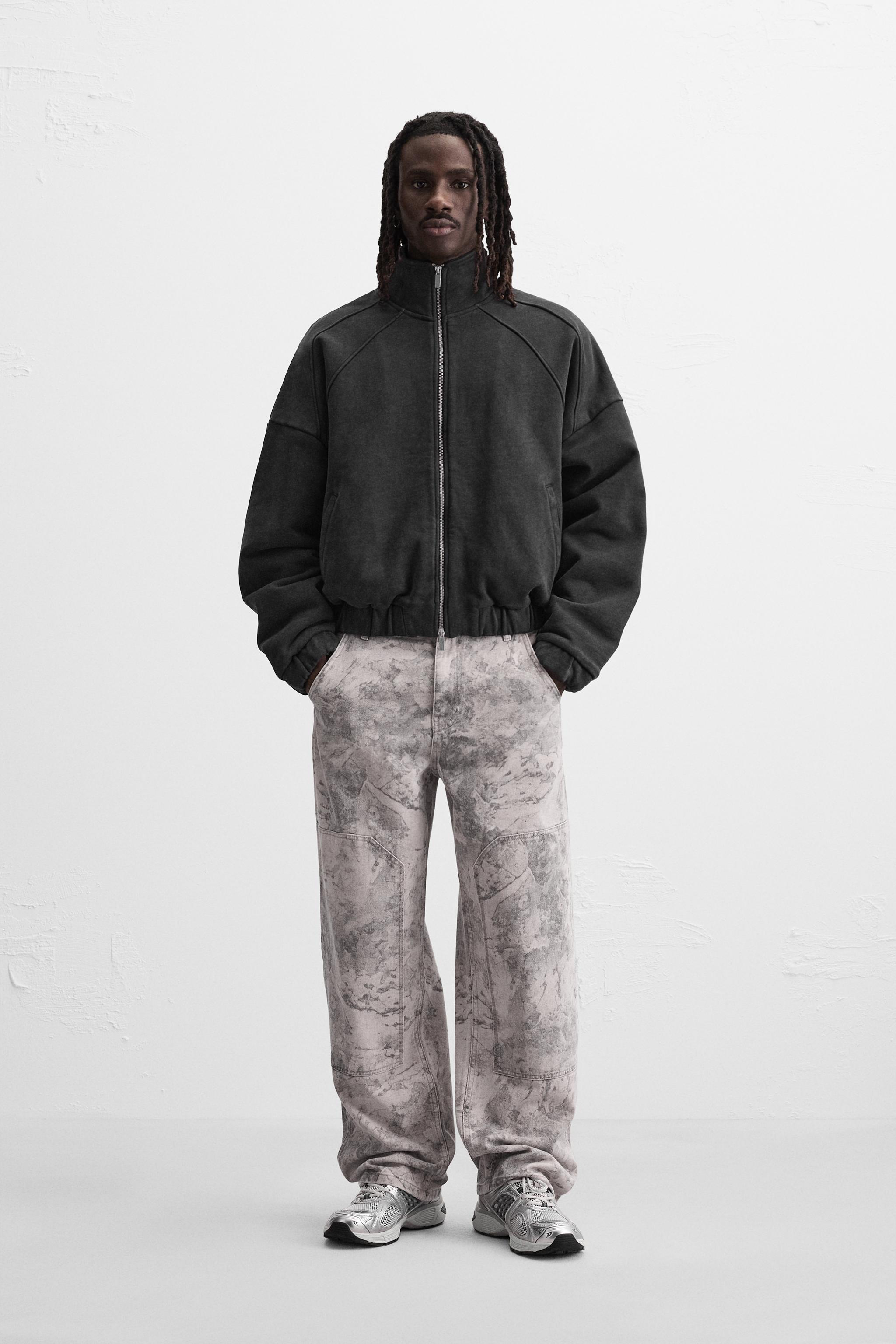 ZARA ブラック フリース風ジャケット HOODED FLEECE JACKET - Black | ZARA United States