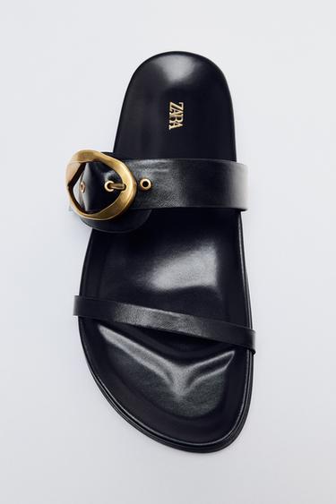 BUCKLED STRAP SANDALS - Black by Zara