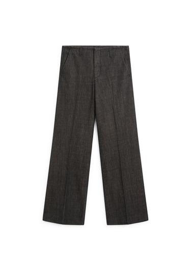 Zara Mid-rise wide-leg jeans - Gray / Natural