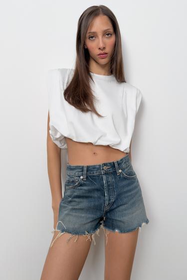 TOP BOULE À ÉPAULETTES - Blanc de Zara - Image 3