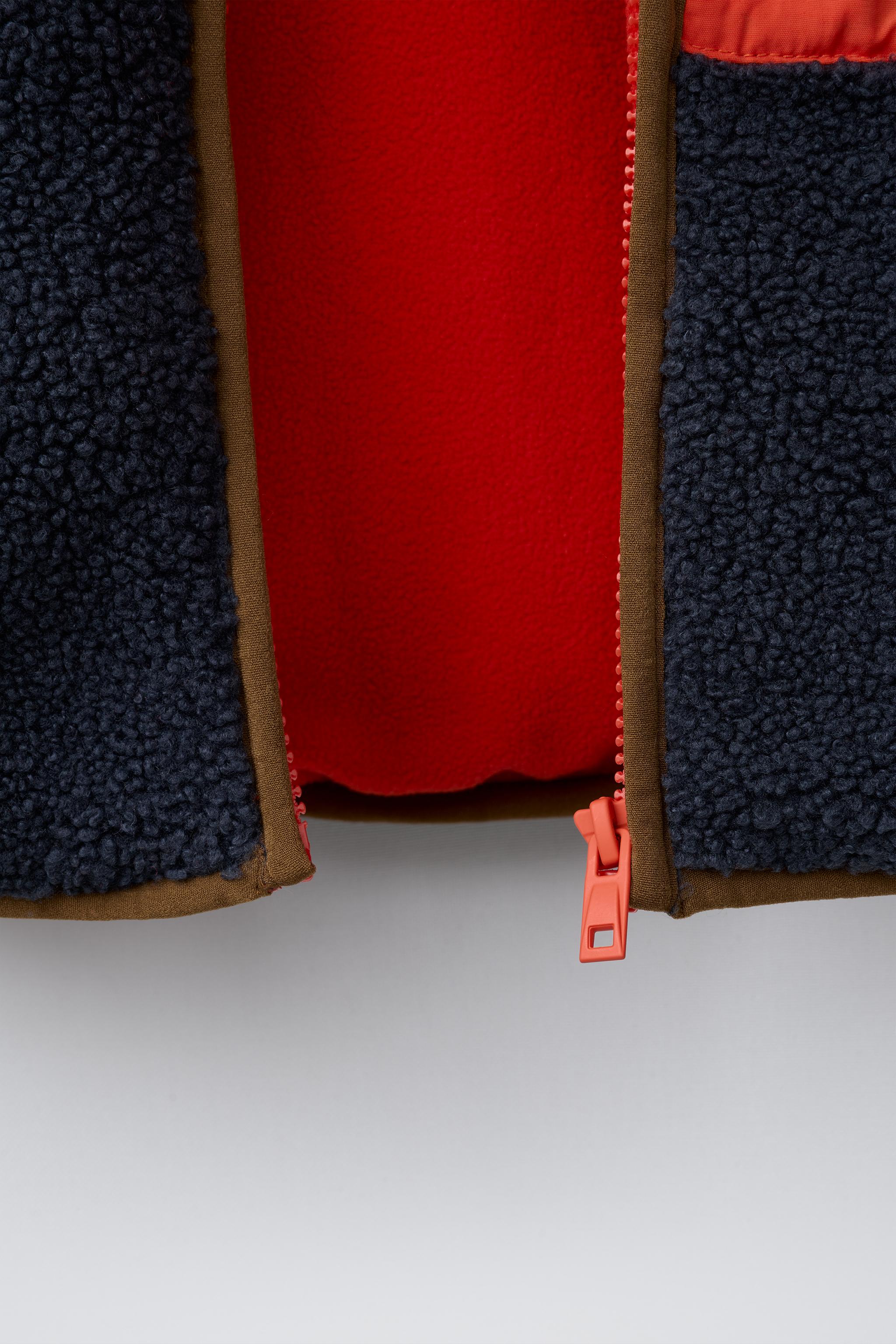 BLOUSON EFFET MOUTON COULEUR BLOCK