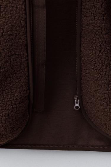 VESTE EFFET MOUTON LISERÉS - Marron de Zara - Image 7