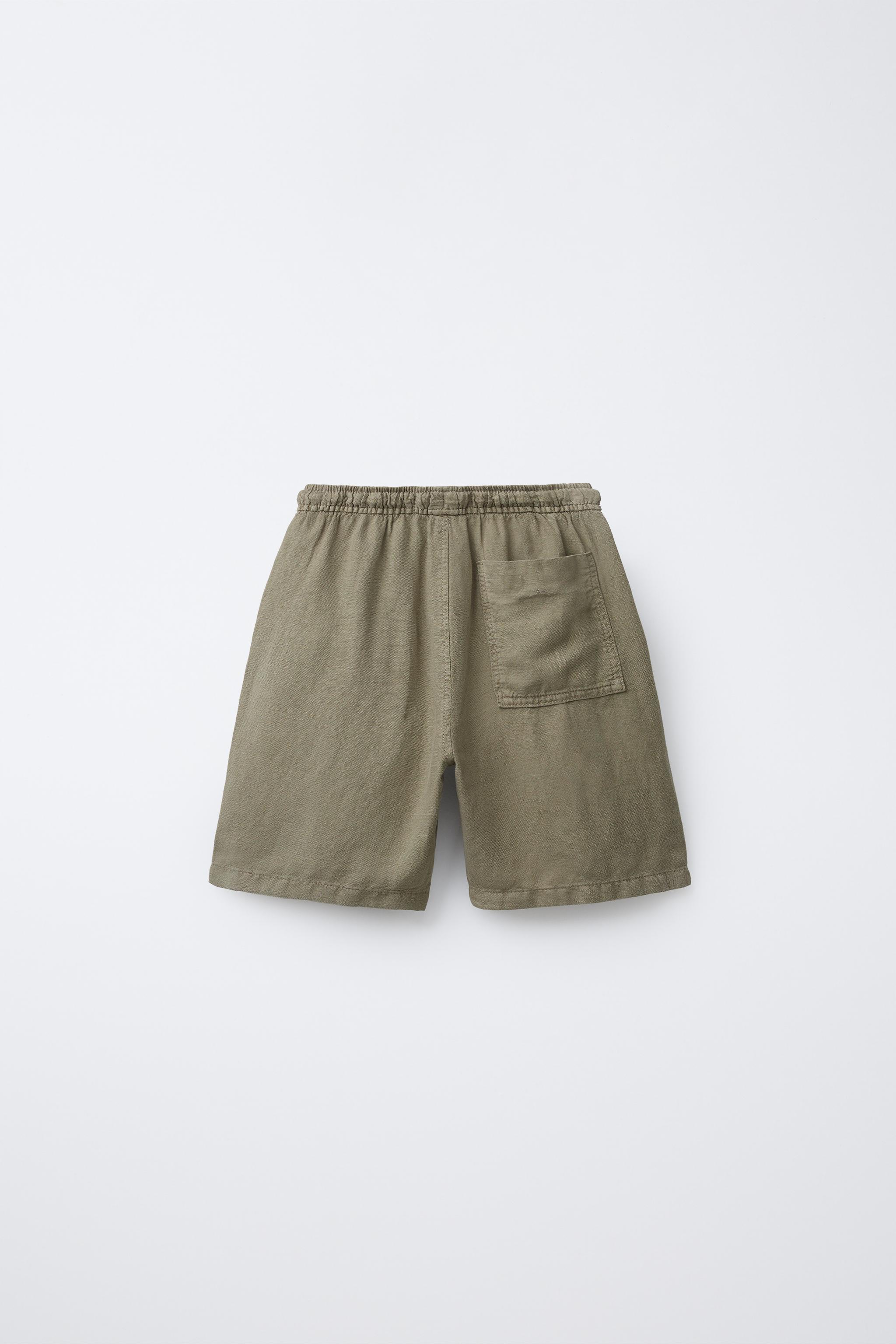 【ZARA】リネンハイウエストバミューダパンツ 2753/021/052 リネンハイウエストバミューダパンツ - ブラック | ZARA Japan