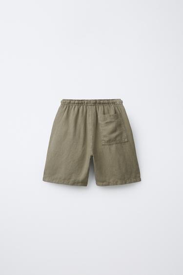 BERMUDA AVEC LIN - Kaki de Zara - Image 1