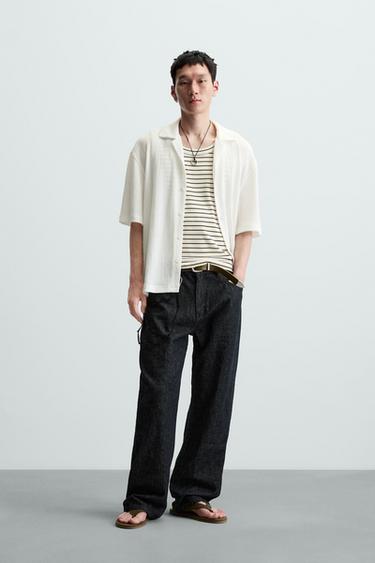 WASHED TEXTURED SHIRT - Oyster-white by Zara - Image 0