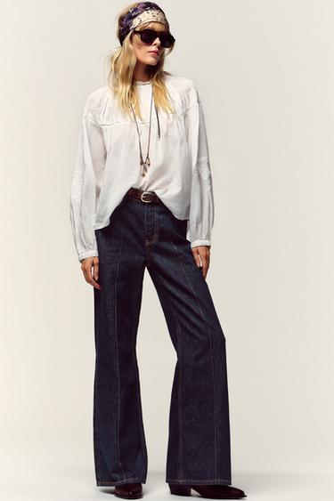 SMOCKED ROMANTIC SHIRT - White by Zara