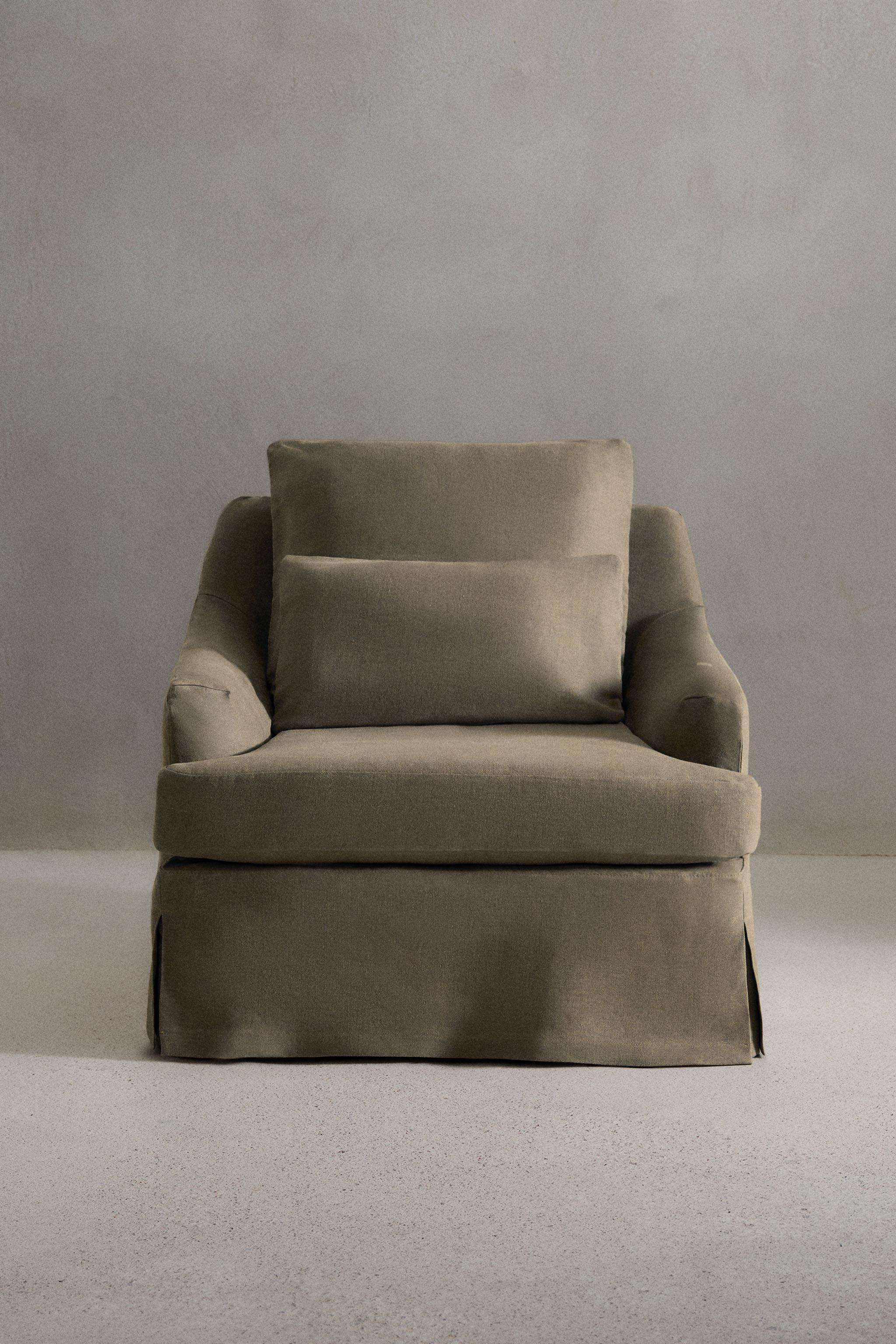 ARMCHAIR 01 LINEN COVER — Gray