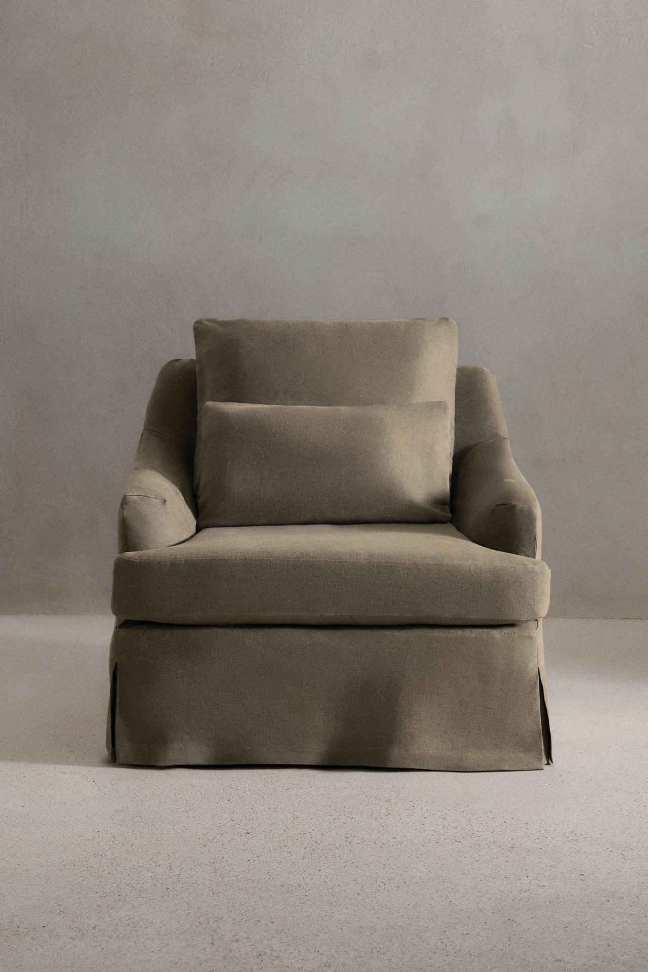 ARMCHAIR 01 LINEN COVER — Gray