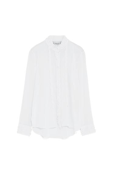 FLOWING BLOUSE WITH FRILLS