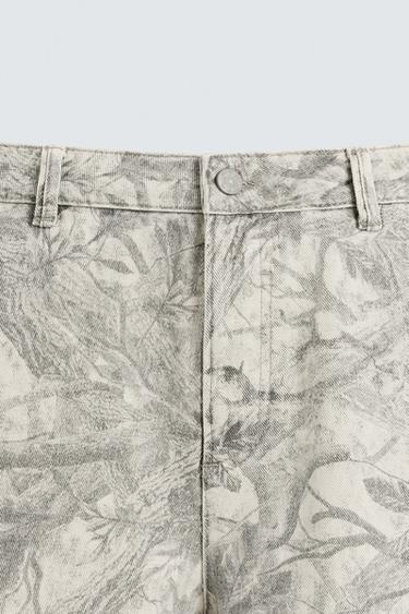Zara ABSTRACT PRINT CARPENTER PANTS - 026
