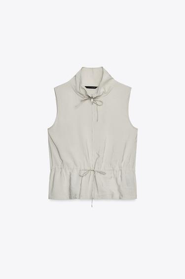 ADJUSTABLE FLOWING GILET - Ice by Zara