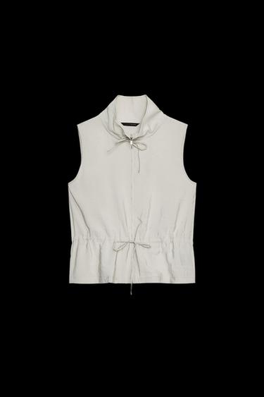 Zara ADJUSTABLE FLOWY VEST - Ice - Image 0