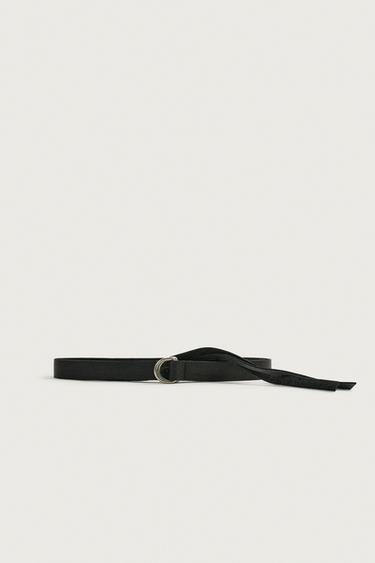 LONG LEATHER BELT - Black by Zara