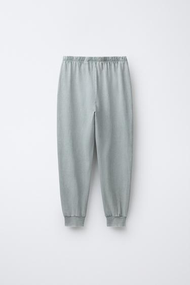 6-14 ANS/ PYJAMA EFFET DÉLAVÉ INSCRIPTION BRODÉE - Gris de Zara - Image 4