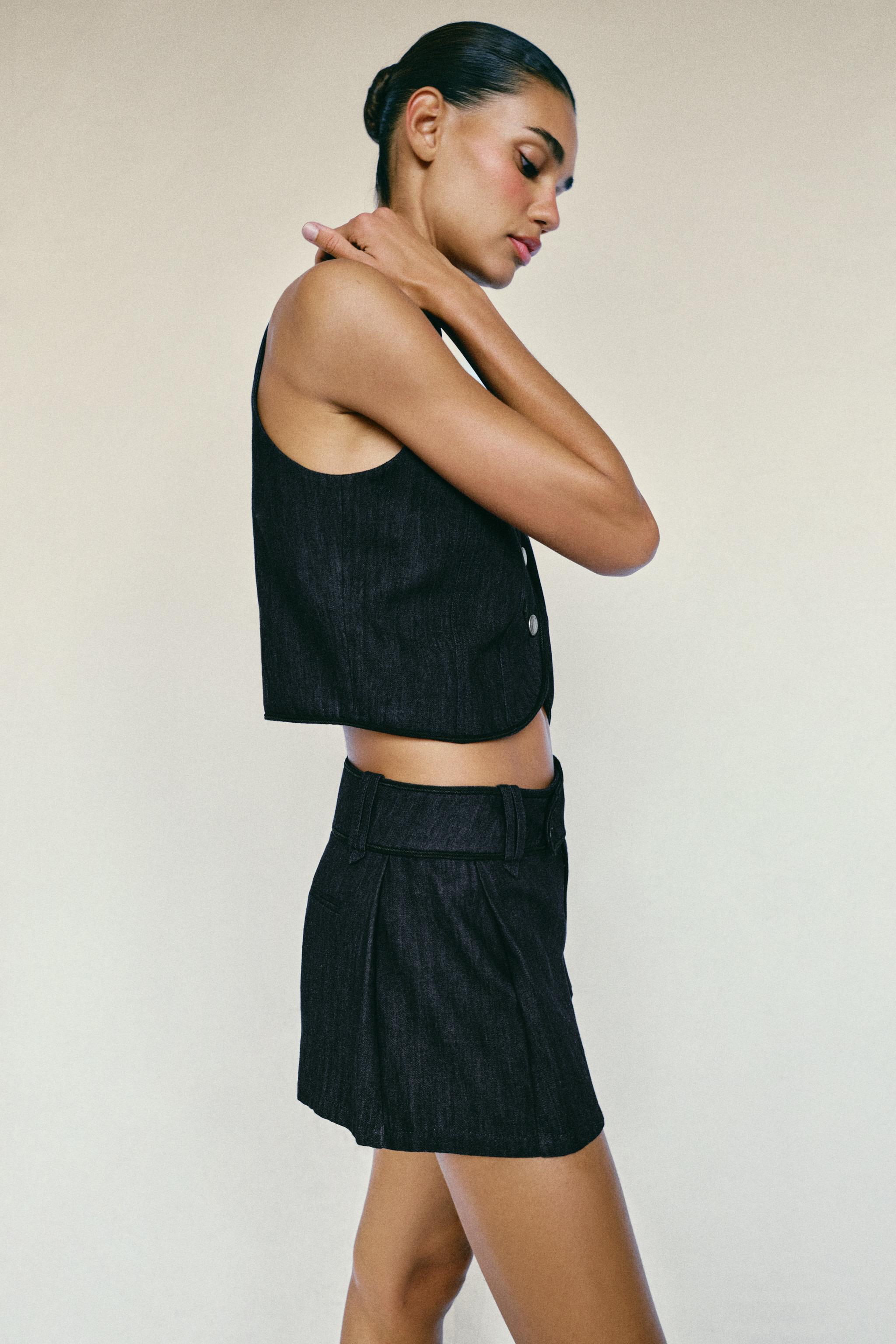 Женские юбки Zara CONTRAST PIPING SKORT — фото 2