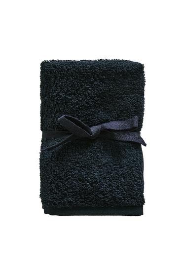 PACK OF COTTON HAND TOWELS (PACK OF 3) - Navy blue by Zara