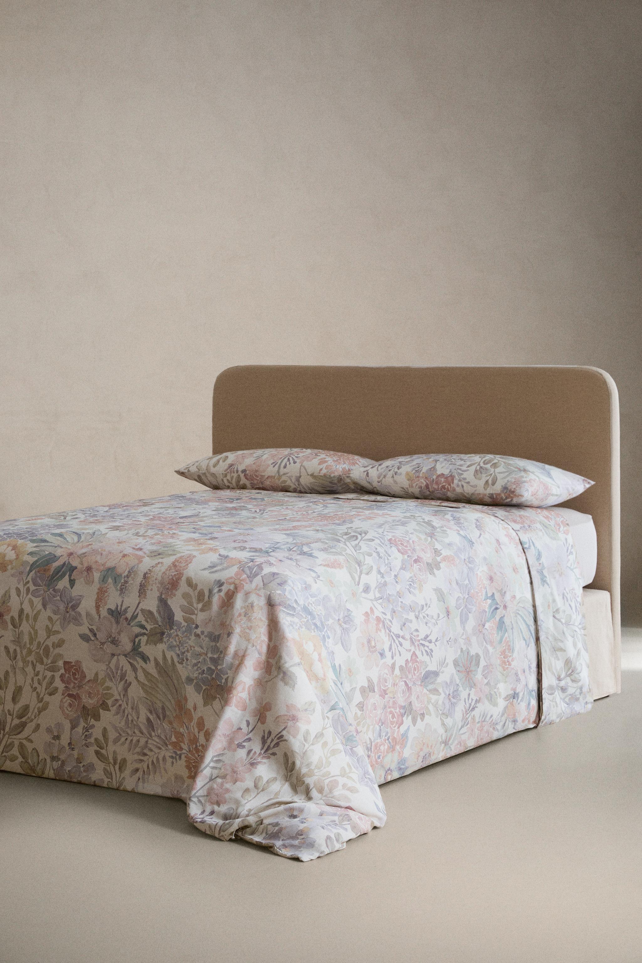 FLORAL PRINT SATEEN FLAT SHEET