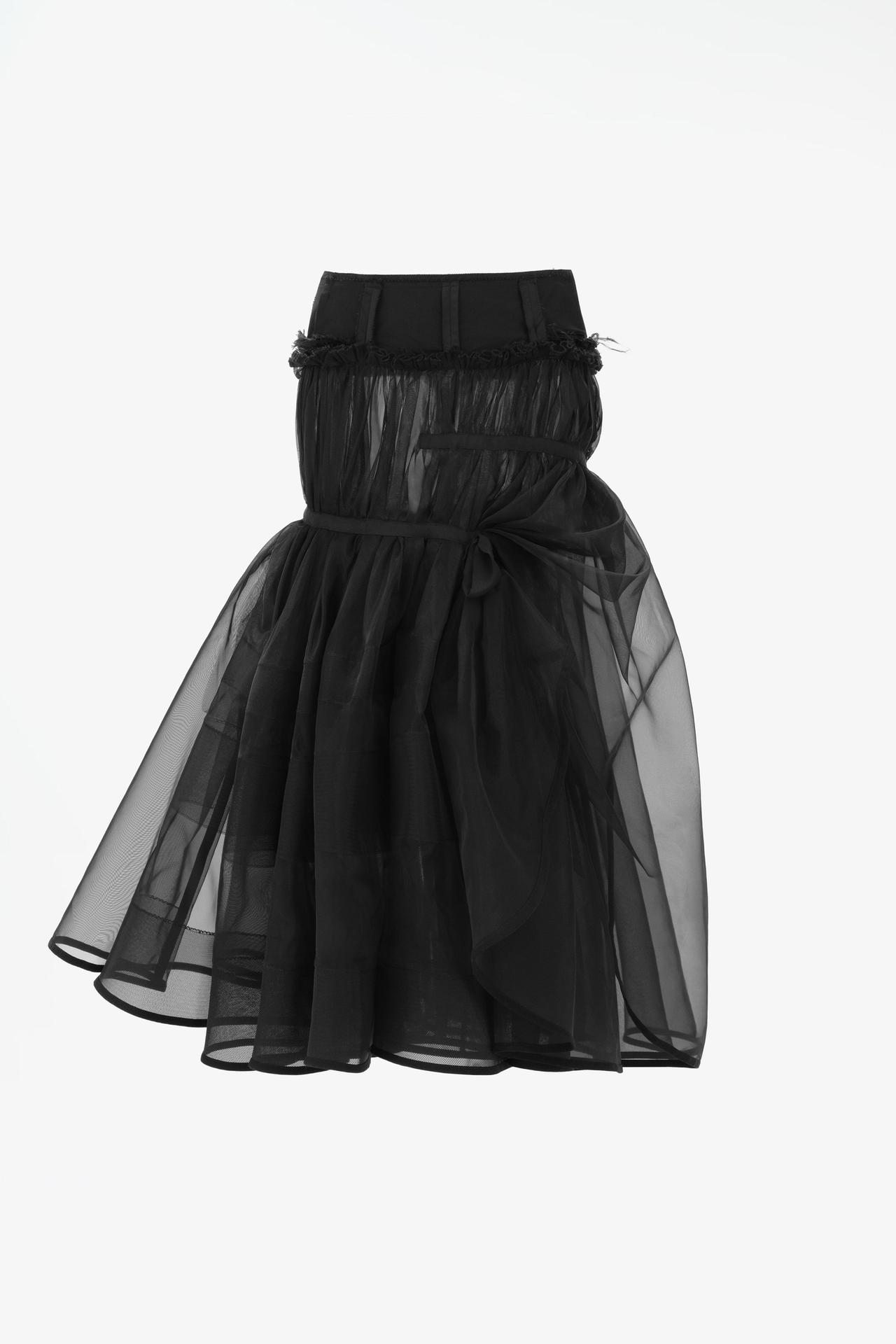 LIMITED EDITION VOLUMINOUS ORGANZA SKIRT — Black