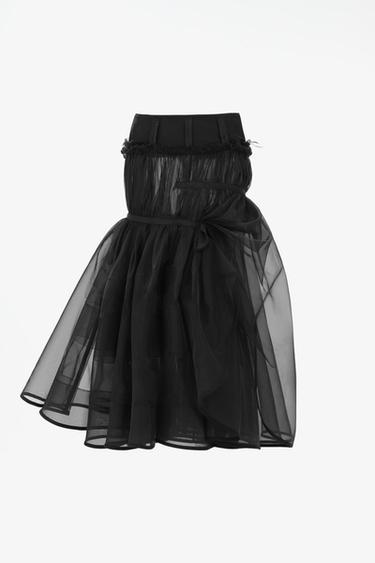 LIMITED EDITION VOLUMINOUS ORGANZA SKIRT — Black 1