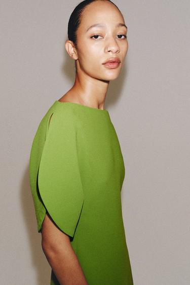 ZW COLLECTION ASYMMETRIC DRESS - Green by Zara - Image 4