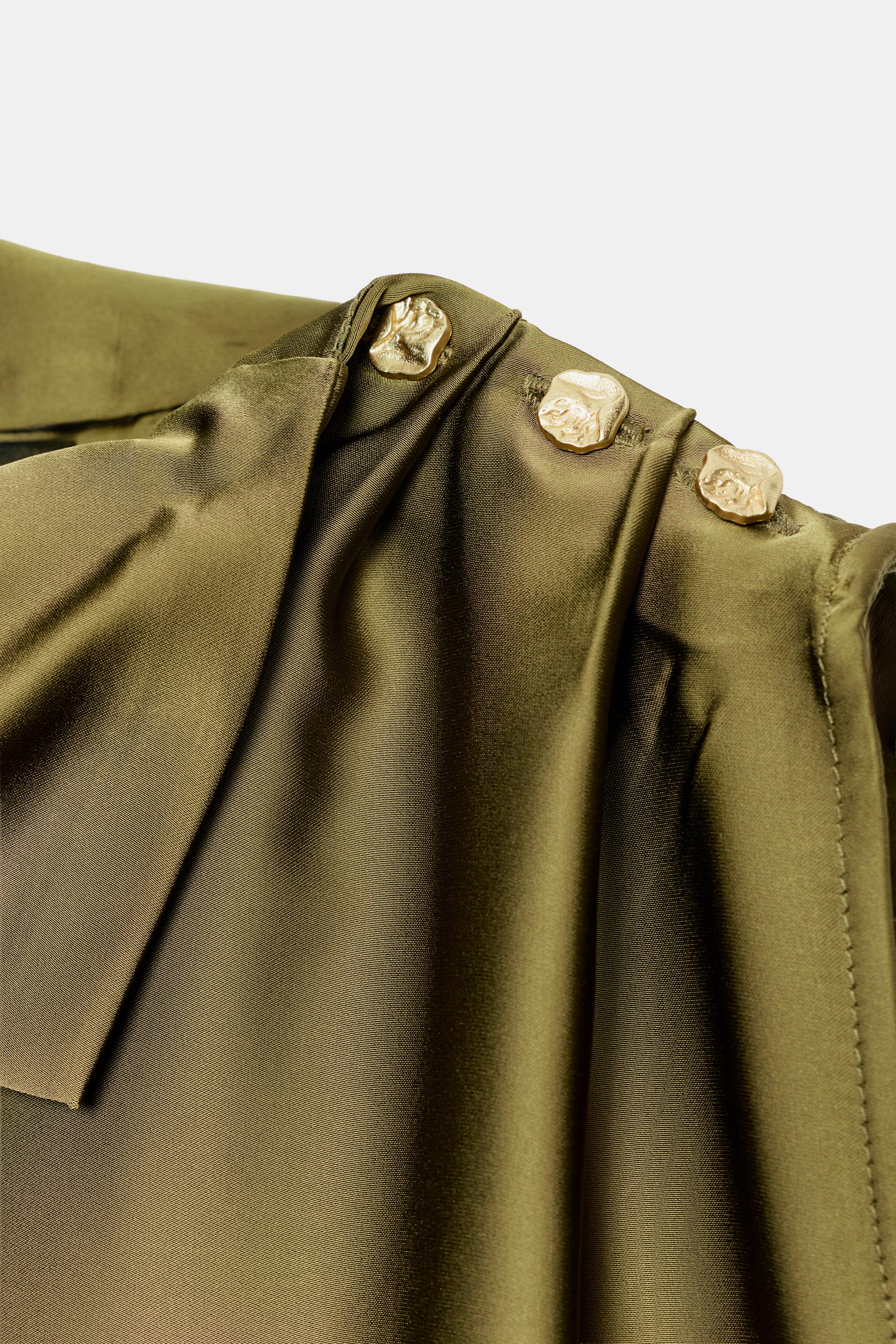 Женские рубашки Zara SATIN SHOULDER-BUTTON TOP — фото 7