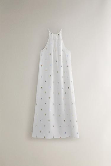 CHEMISE DE NUIT COTON MINIFLEUR - Blanc de Zara - Image 4