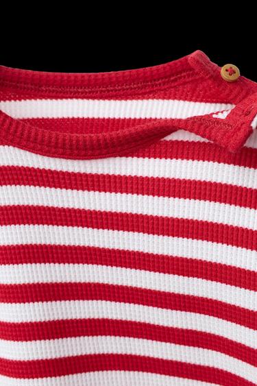 Zara WAYAS WAFFLE SHIRT AND BERMUDA SET - Red