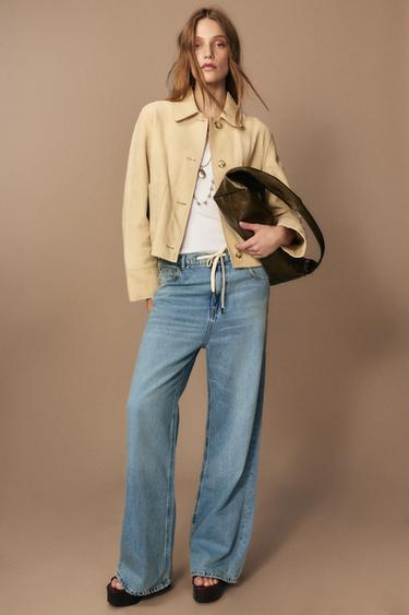 ZW COLLECTION RELAXED FIT MID-RISE JEANS - Light blue by Zara