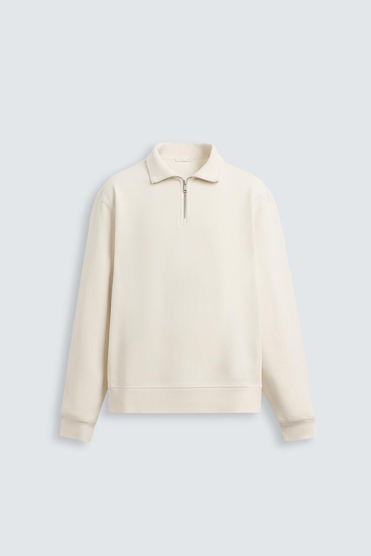 ZARA BASIC QUARTER-ZIP SWEATSHIRT