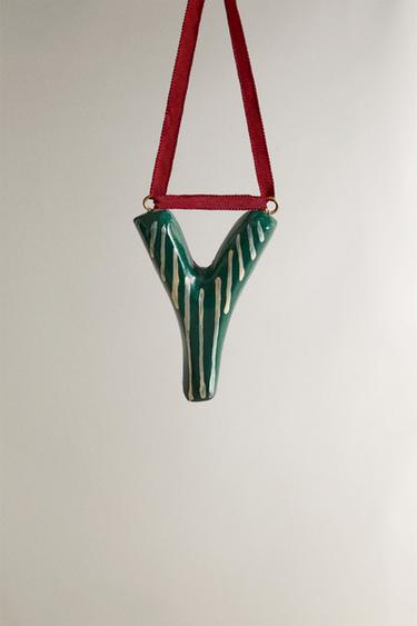LETTER Y CHRISTMAS TREE DECORATION - Green by Zara - Image 0