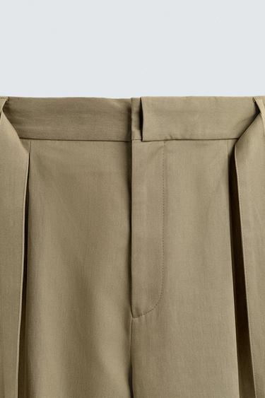 PANTALON FLUIDE PLIS CEINTURE - Vert moyen de Zara - Image 7