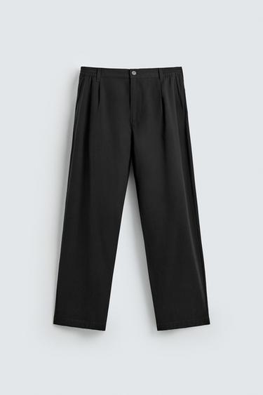 СТРУЯЩИЕСЯ БРЮКИ RELAXED FIT — ЧЕРНЫЙ от Zara