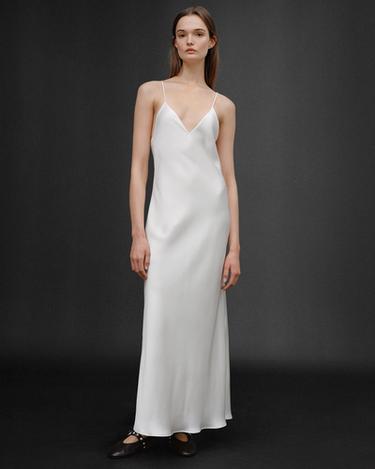 MIDIKLEID AUS SATIN 50TH ANNIVERSARY - Cremefarben von Zara